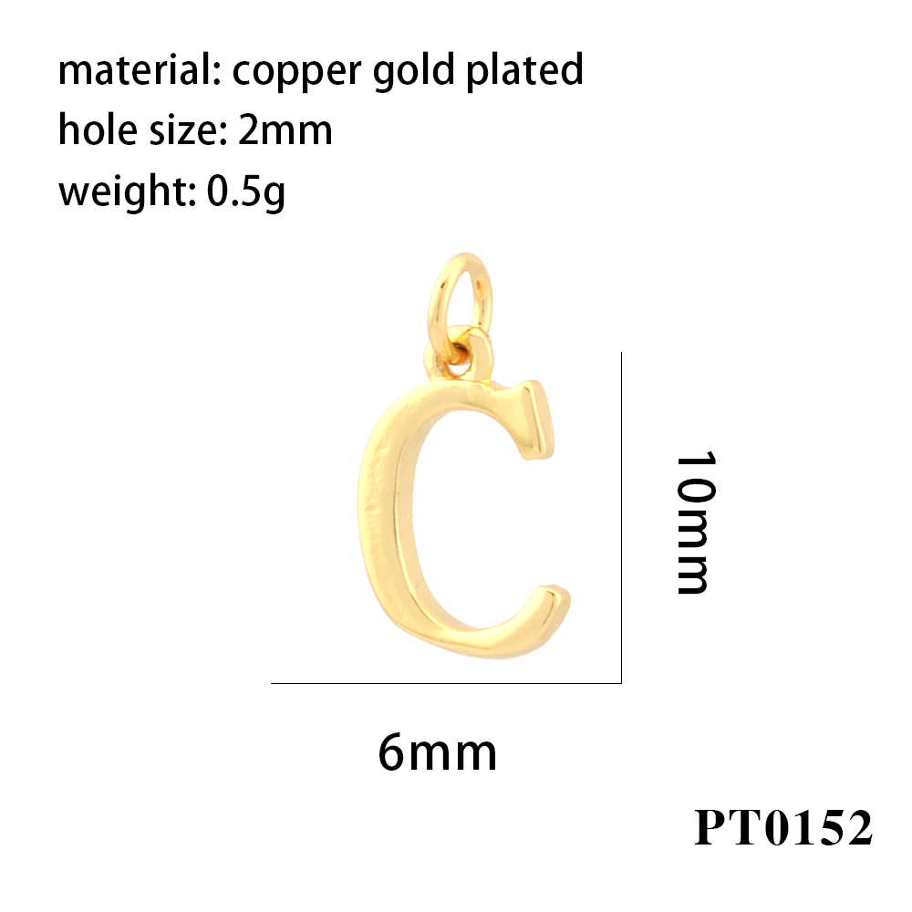 Simple Style Letter Copper Plating 18k Gold Plated Charms display picture 5