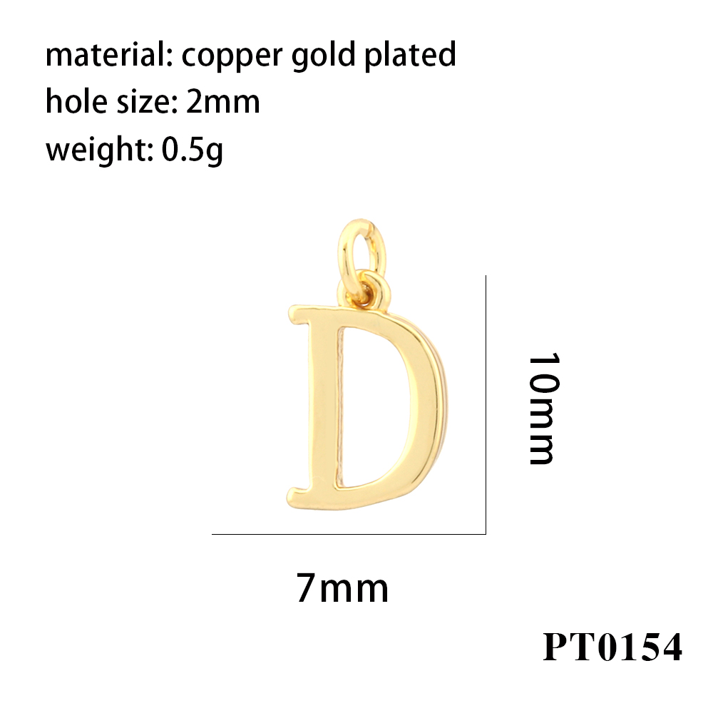 Simple Style Letter Copper Plating 18k Gold Plated Charms display picture 6