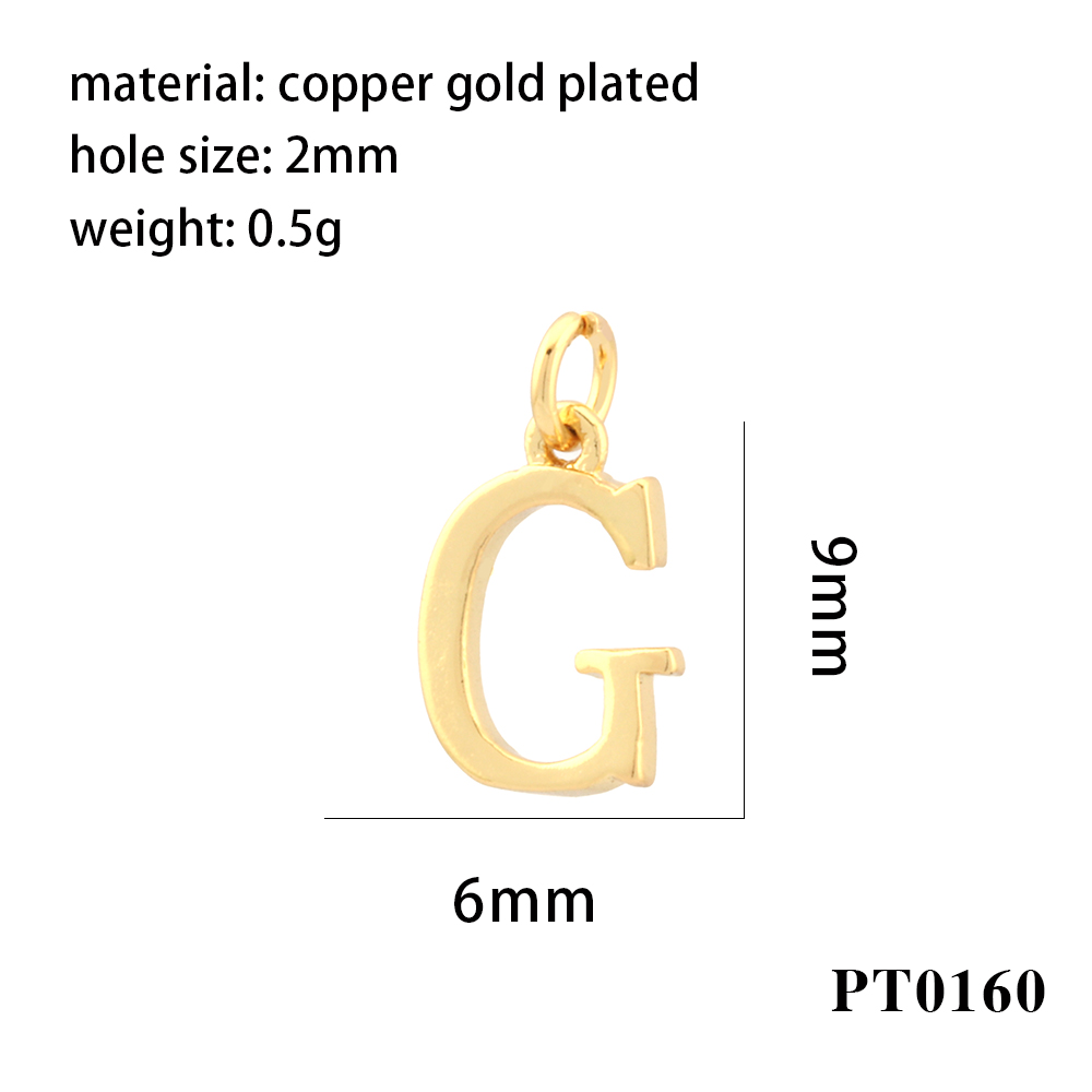 Simple Style Letter Copper Plating 18k Gold Plated Charms display picture 10