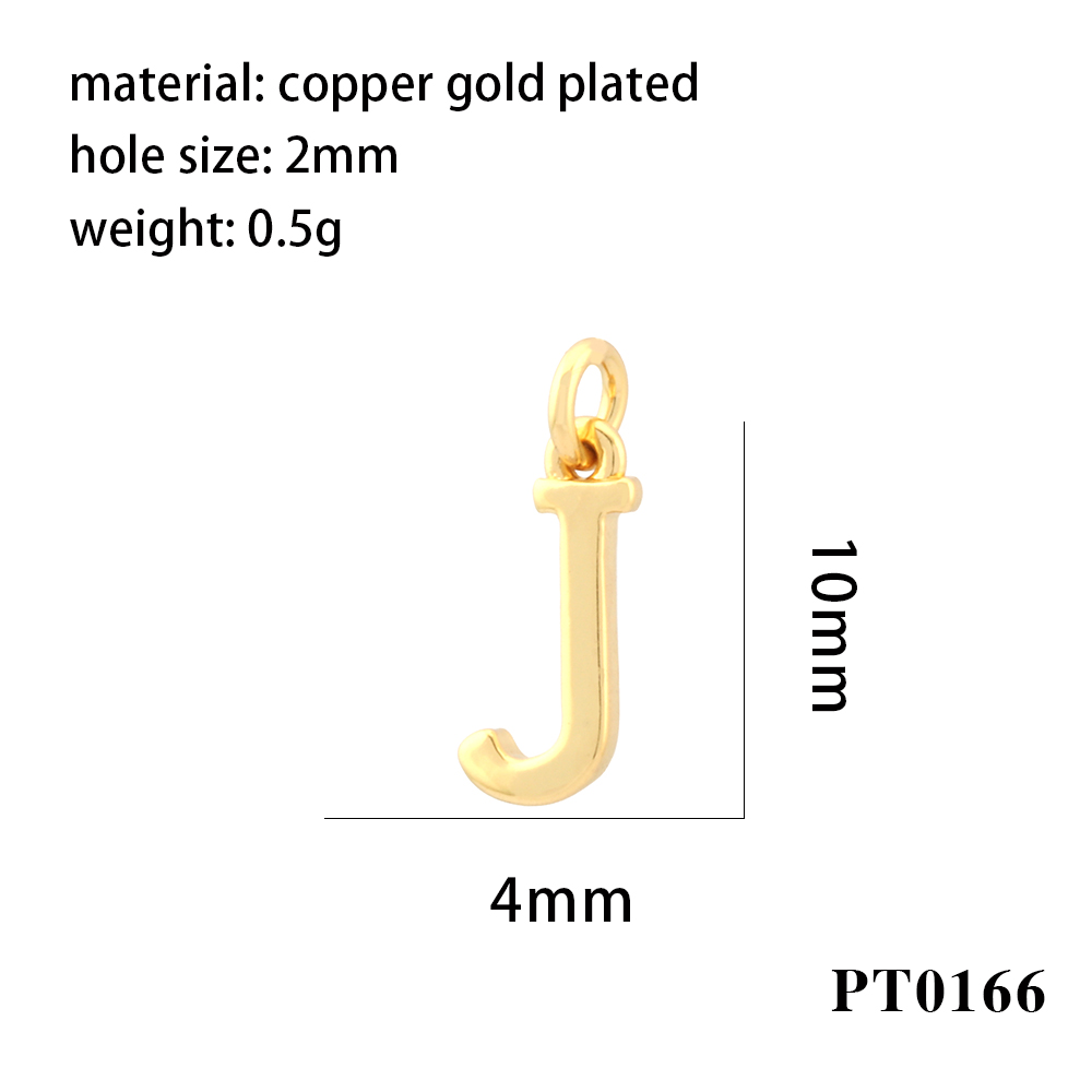 Simple Style Letter Copper Plating 18k Gold Plated Charms display picture 12