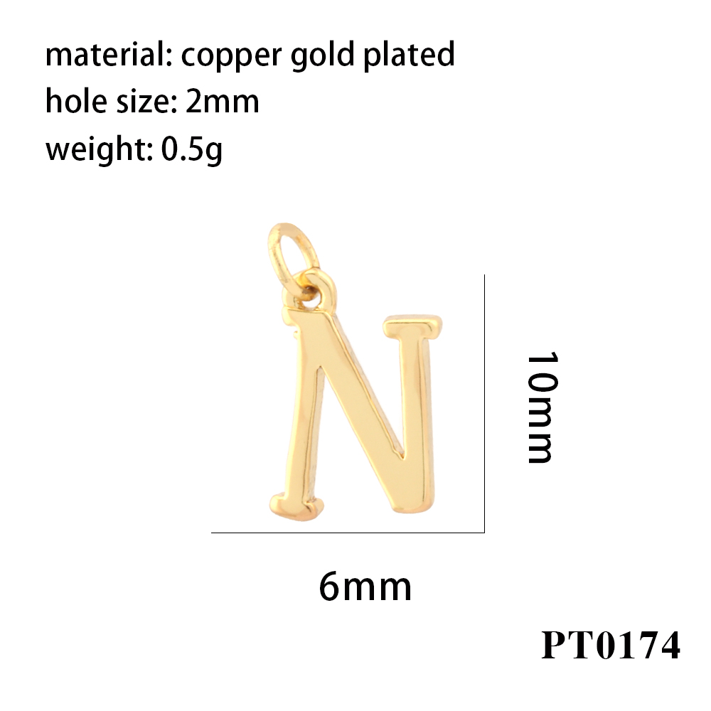 Simple Style Letter Copper Plating 18k Gold Plated Charms display picture 16