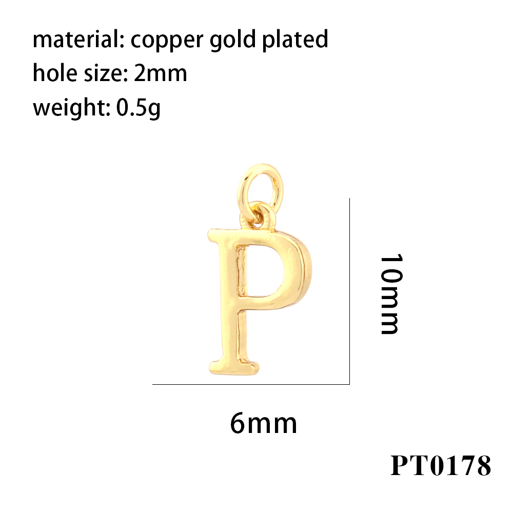 Simple Style Letter Copper Plating 18k Gold Plated Charms display picture 18