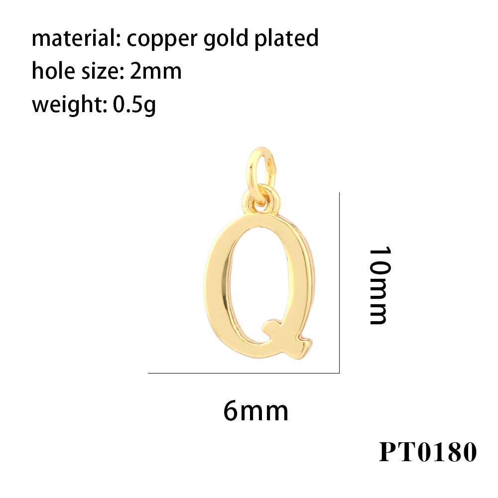 Simple Style Letter Copper Plating 18k Gold Plated Charms display picture 17