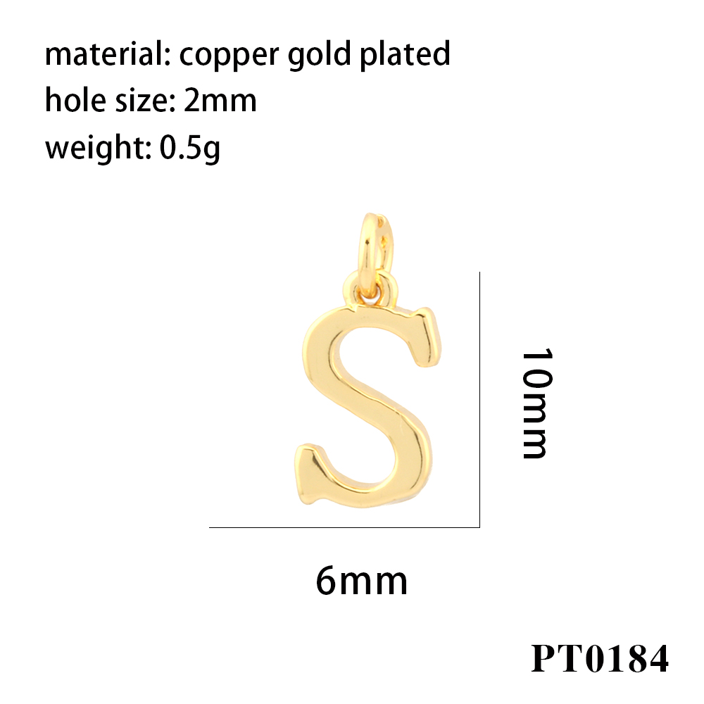 Simple Style Letter Copper Plating 18k Gold Plated Charms display picture 21