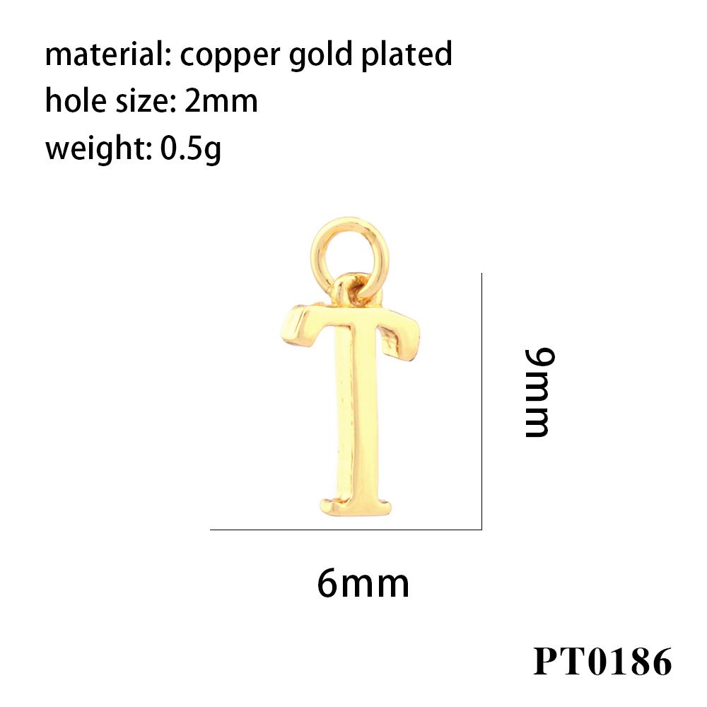Simple Style Letter Copper Plating 18k Gold Plated Charms display picture 22