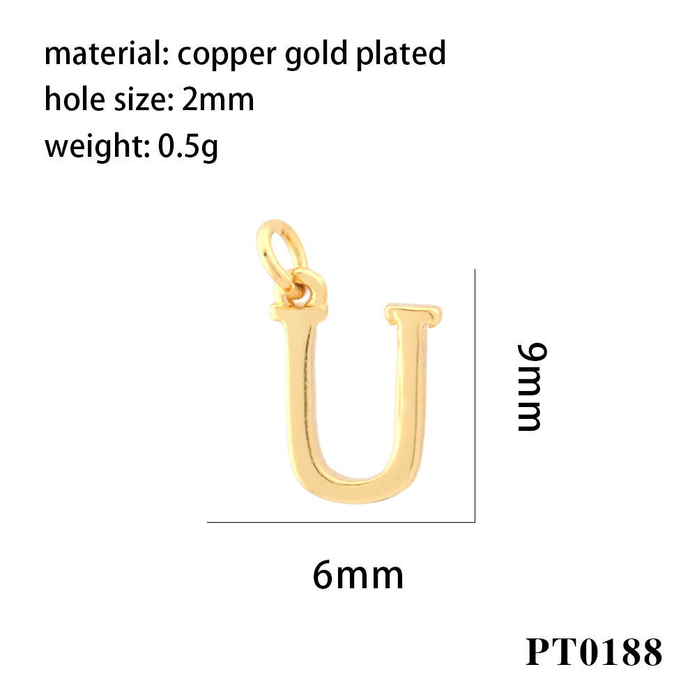 Simple Style Letter Copper Plating 18k Gold Plated Charms display picture 26