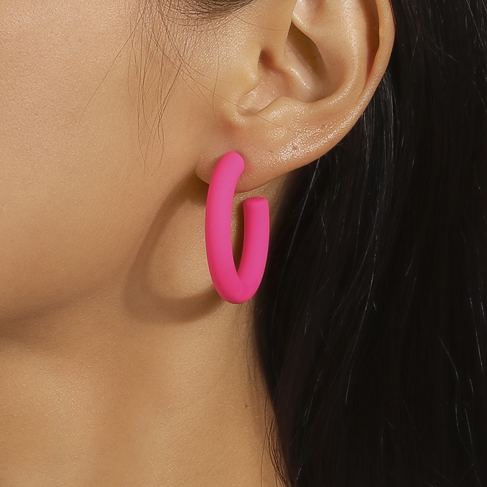 1 Paire Style Simple Forme C Plastique Boucles D'oreilles display picture 5