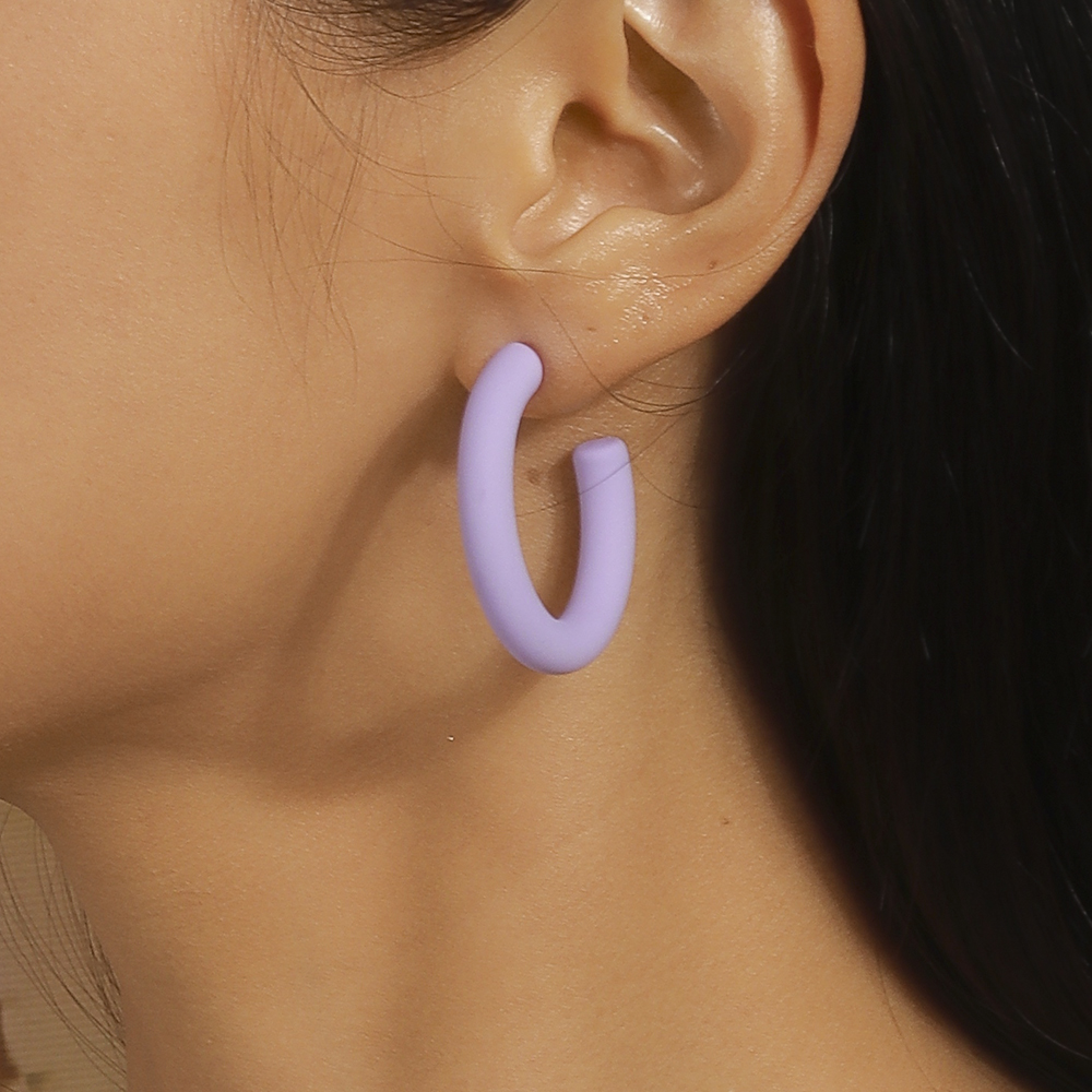 1 Paire Style Simple Forme C Plastique Boucles D'oreilles display picture 3