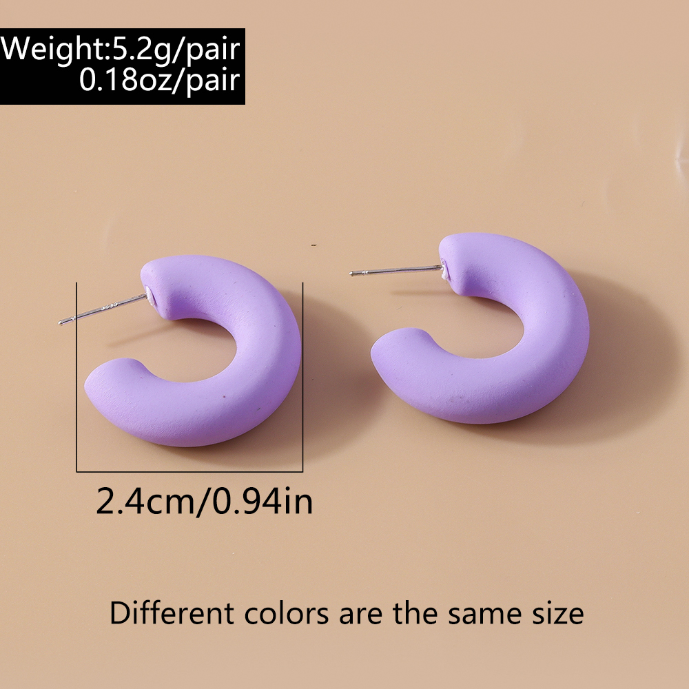 1 Pair Simple Style Solid Color Zinc Alloy Ear Studs display picture 1