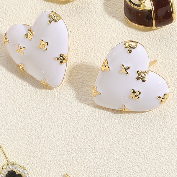 1 Pair Elegant Classic Style Heart Shape Flower Bow Knot Enamel Plating Inlay Alloy Rhinestones Drop Earrings display picture 2