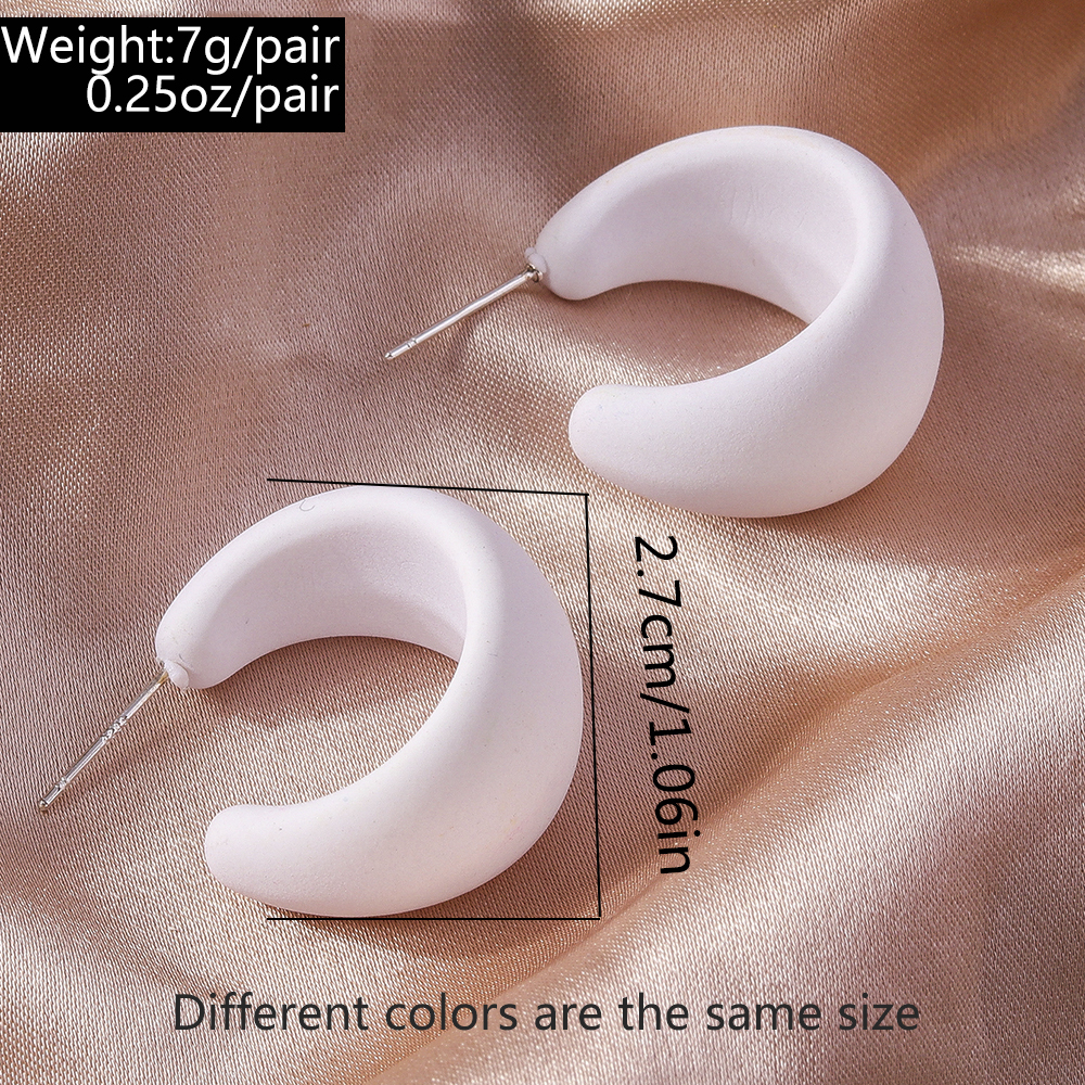1 Pair Simple Style Solid Color Plastic Ear Studs display picture 1
