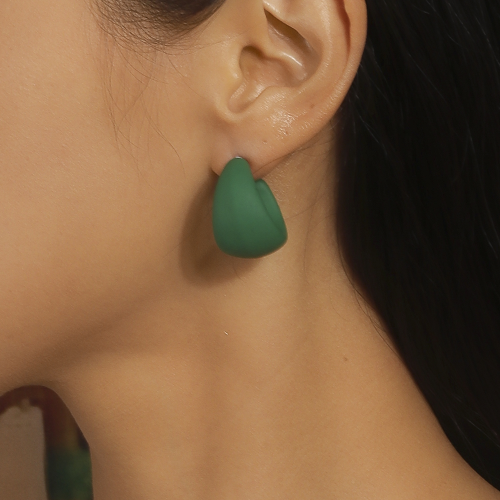 1 Paire Style Simple Couleur Unie Plastique Boucles D'oreilles display picture 4