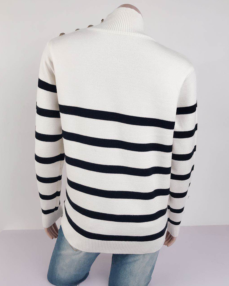 Women's Sweater Long Sleeve Sweaters & Cardigans Braid Fashion Stripe display picture 9
