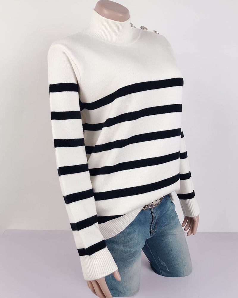 Women's Sweater Long Sleeve Sweaters & Cardigans Braid Fashion Stripe display picture 7