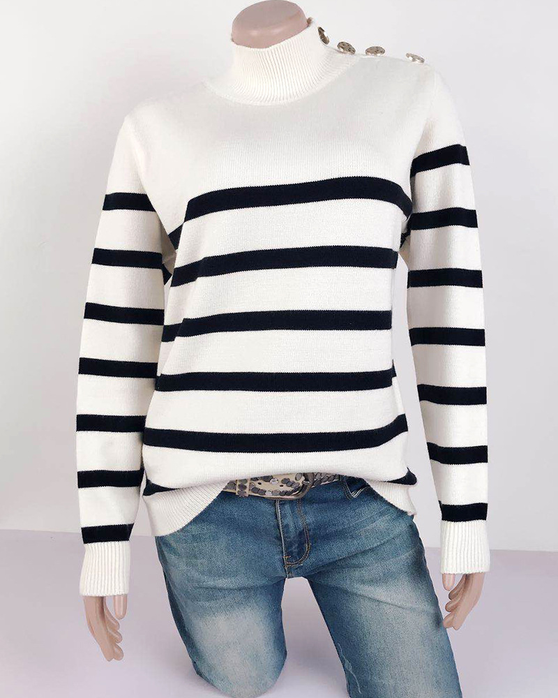 Women's Sweater Long Sleeve Sweaters & Cardigans Braid Fashion Stripe display picture 8