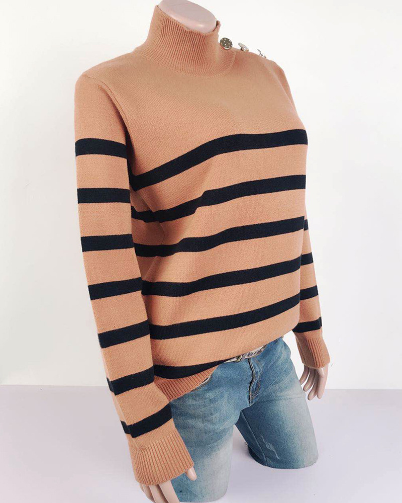 Women's Sweater Long Sleeve Sweaters & Cardigans Braid Fashion Stripe display picture 11