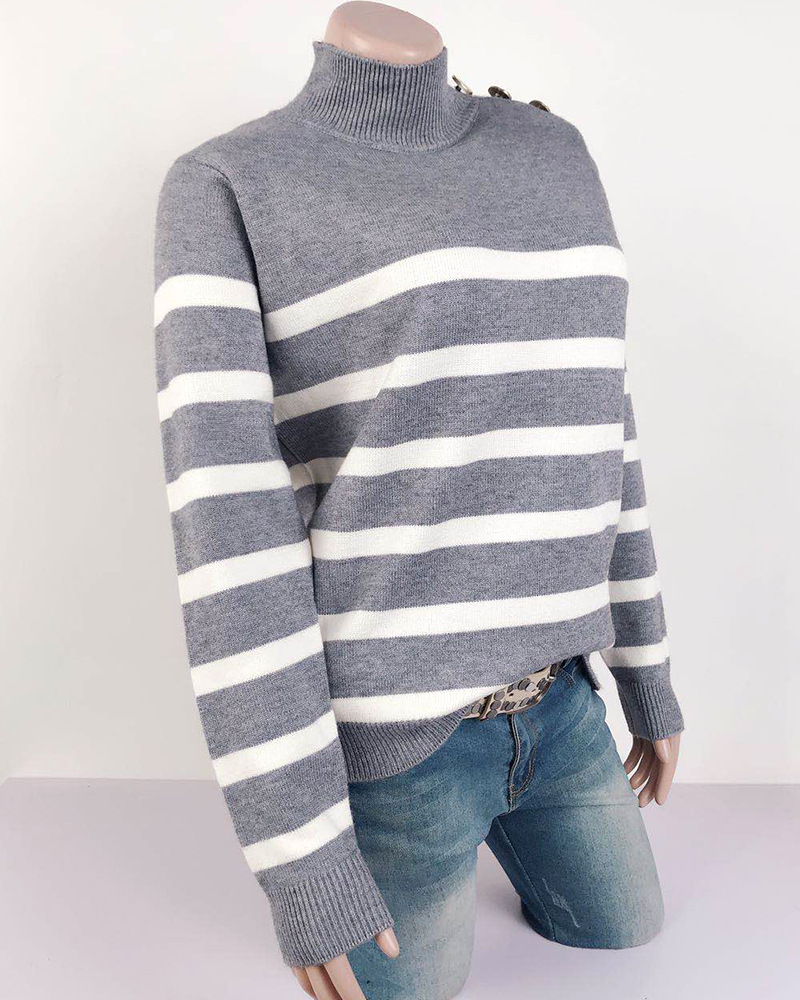 Women's Sweater Long Sleeve Sweaters & Cardigans Braid Fashion Stripe display picture 15