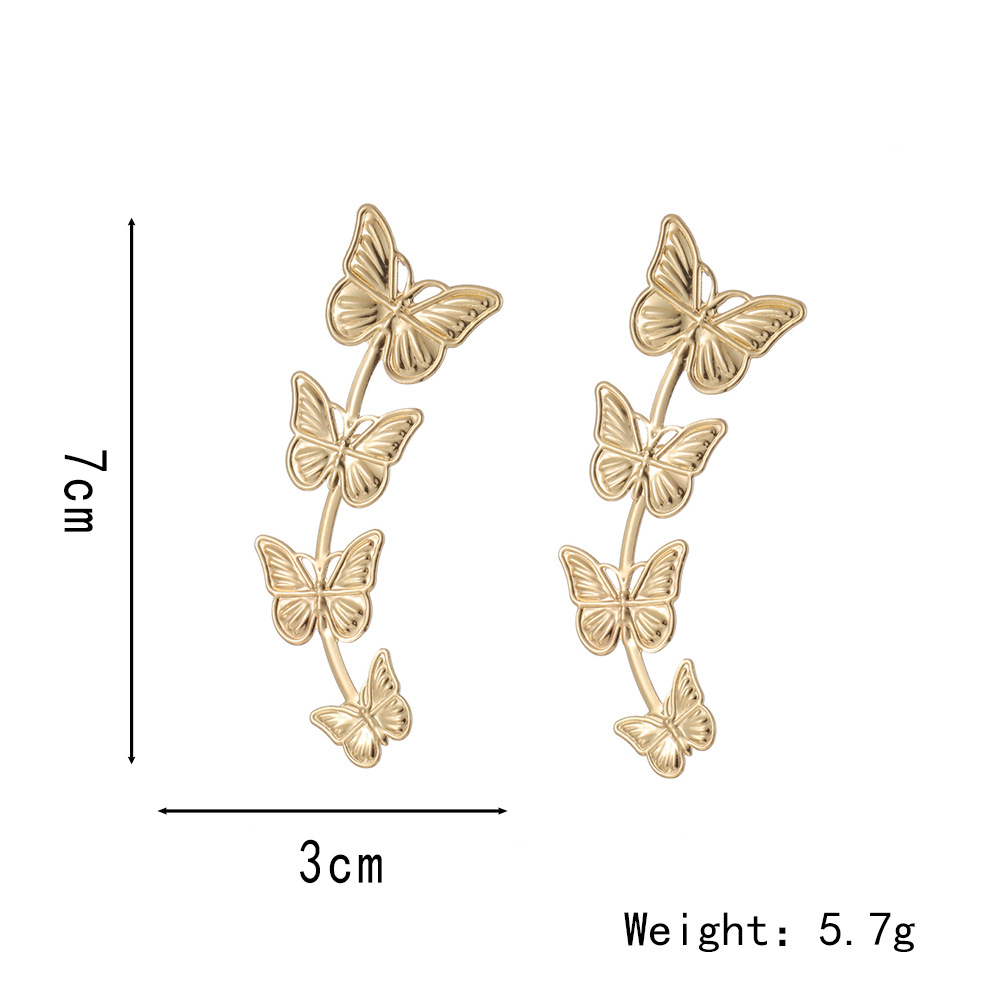 1 Paar Süss Schmetterling Überzug Legierung Tropfenohrringe display picture 1