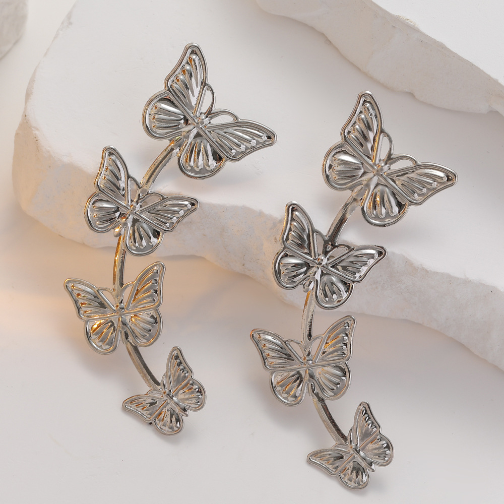 1 Pair Sweet Butterfly Plating Alloy Drop Earrings display picture 3