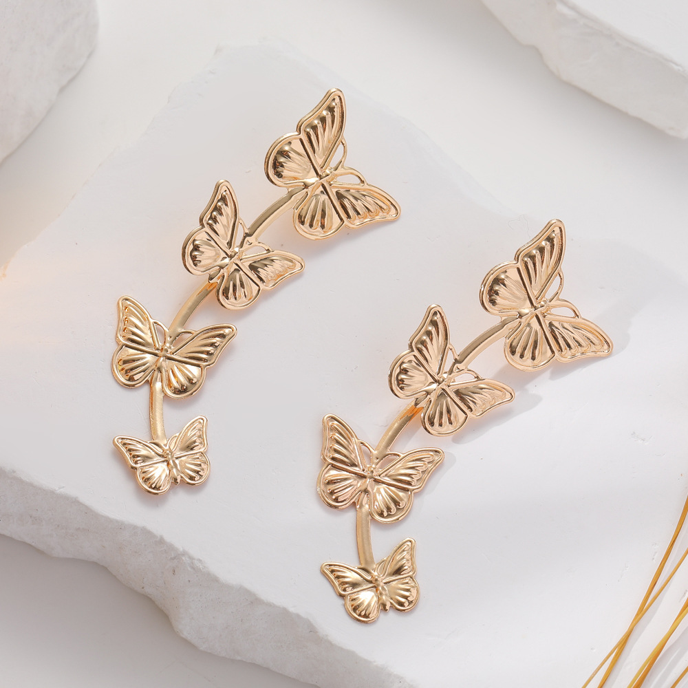 1 Pair Sweet Butterfly Plating Alloy Drop Earrings display picture 4