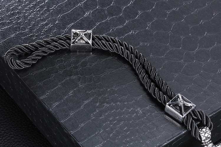 Hip-hop Retro Anchor Stainless Steel Pu Leather Braid Men's Bracelets display picture 2