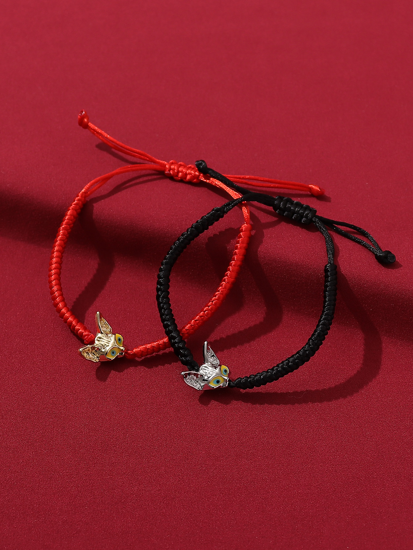 Cute Streetwear Cat Synthetic Resin Alloy Valentine's Day Couple Drawstring Bracelets display picture 12