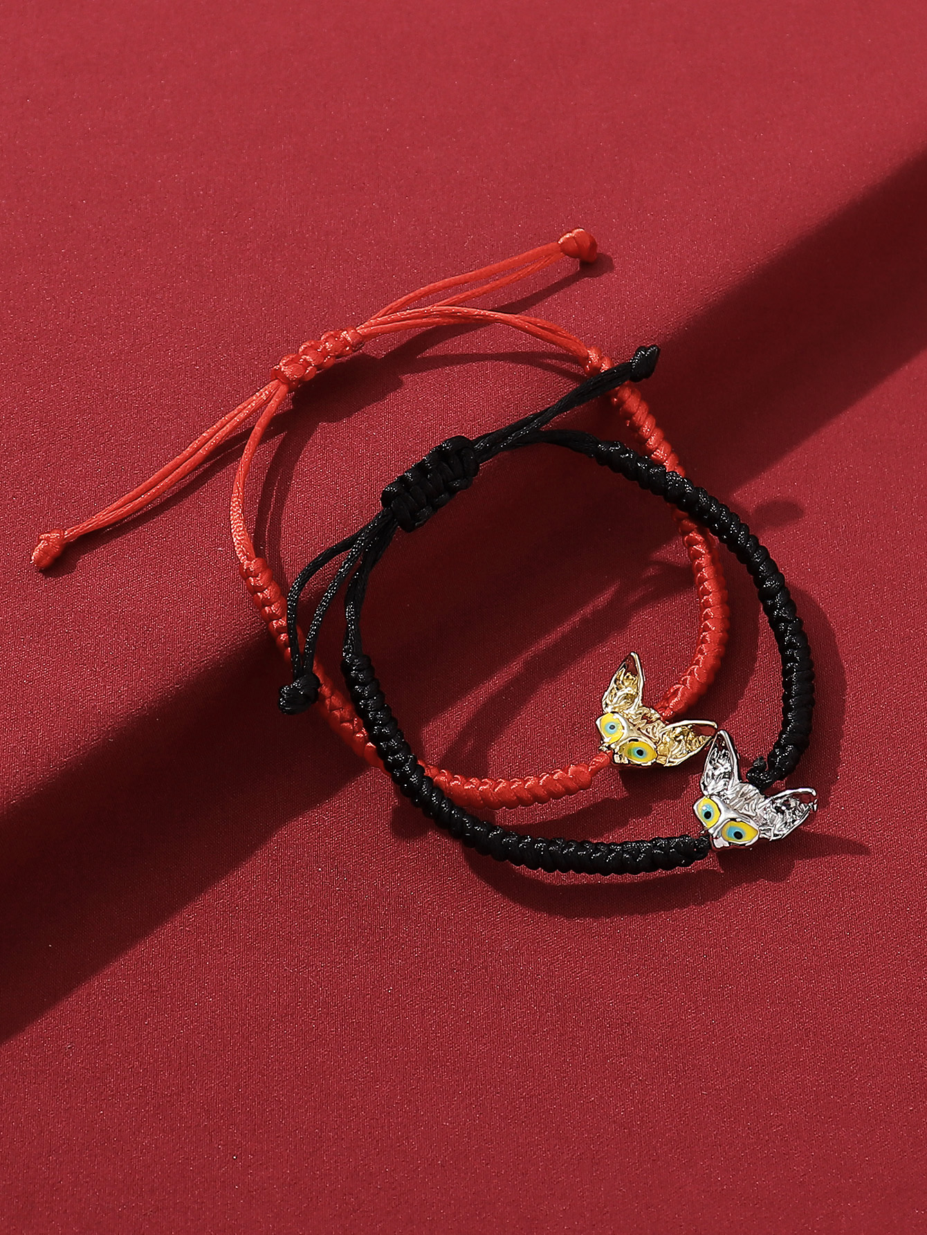 Cute Streetwear Cat Synthetic Resin Alloy Valentine's Day Couple Drawstring Bracelets display picture 21