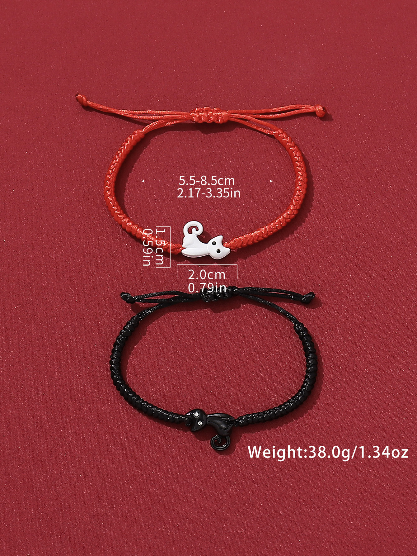 Cute Streetwear Cat Synthetic Resin Alloy Valentine's Day Couple Drawstring Bracelets display picture 13