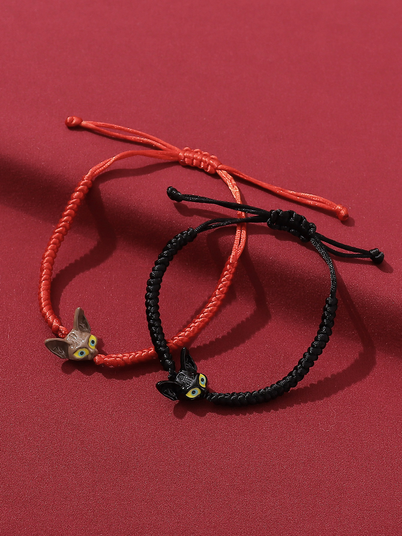 Cute Streetwear Cat Synthetic Resin Alloy Valentine's Day Couple Drawstring Bracelets display picture 19