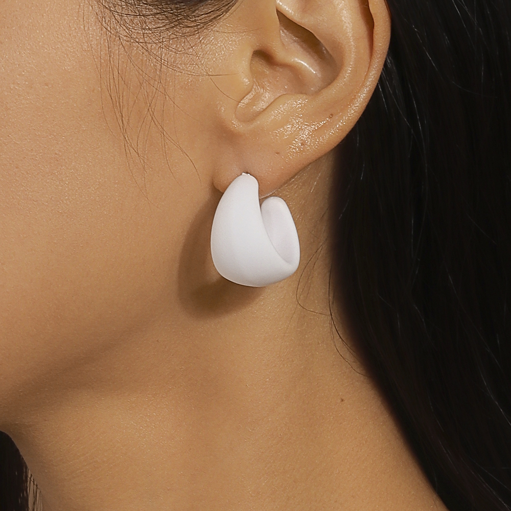 1 Paire Style Simple Couleur Unie Plastique Boucles D'oreilles display picture 5