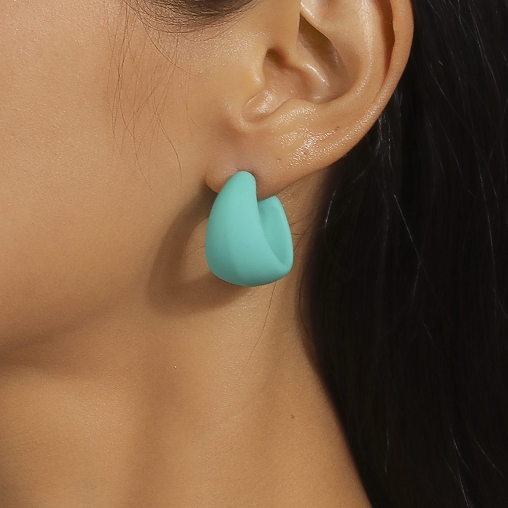 1 Paire Style Simple Couleur Unie Plastique Boucles D'oreilles display picture 6