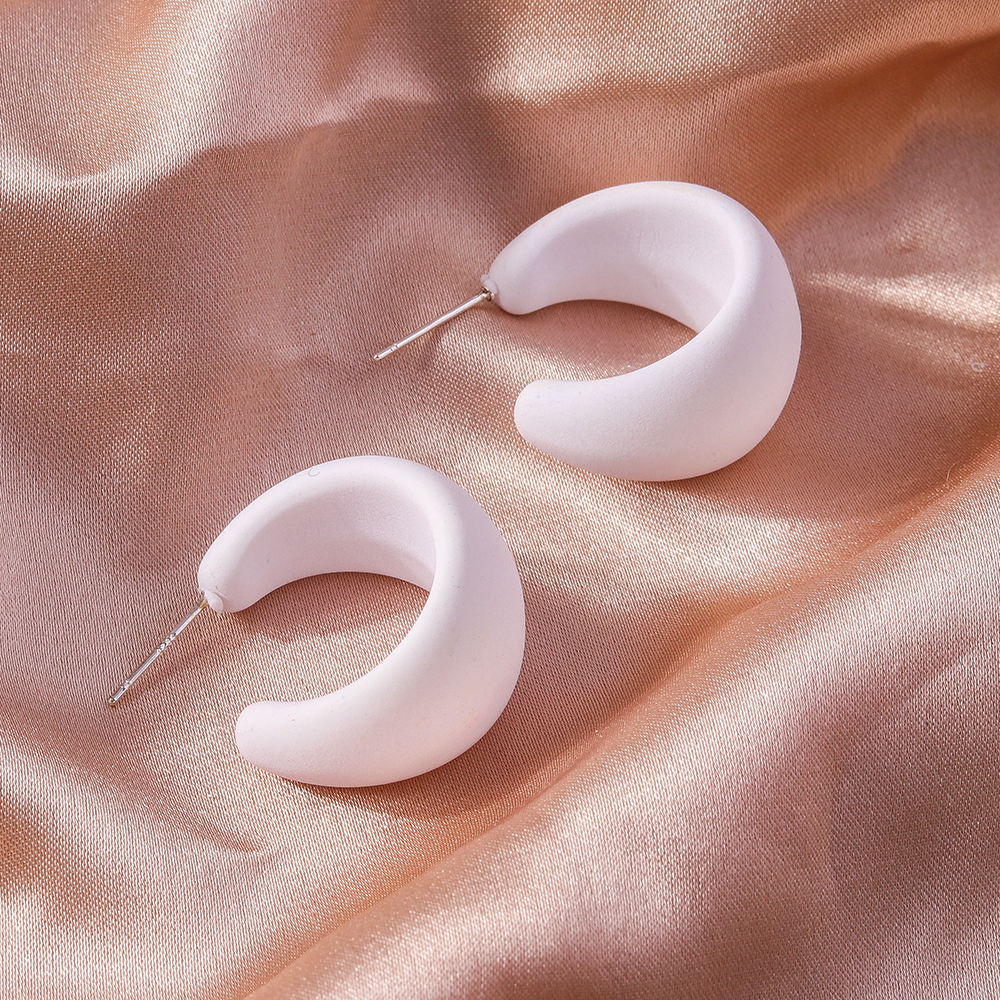 1 Paire Style Simple Couleur Unie Plastique Boucles D'oreilles display picture 16