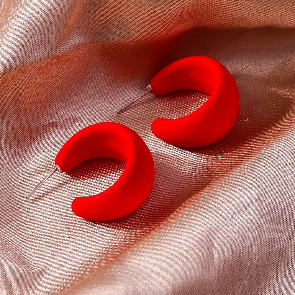 1 Paire Style Simple Couleur Unie Plastique Boucles D'oreilles display picture 17
