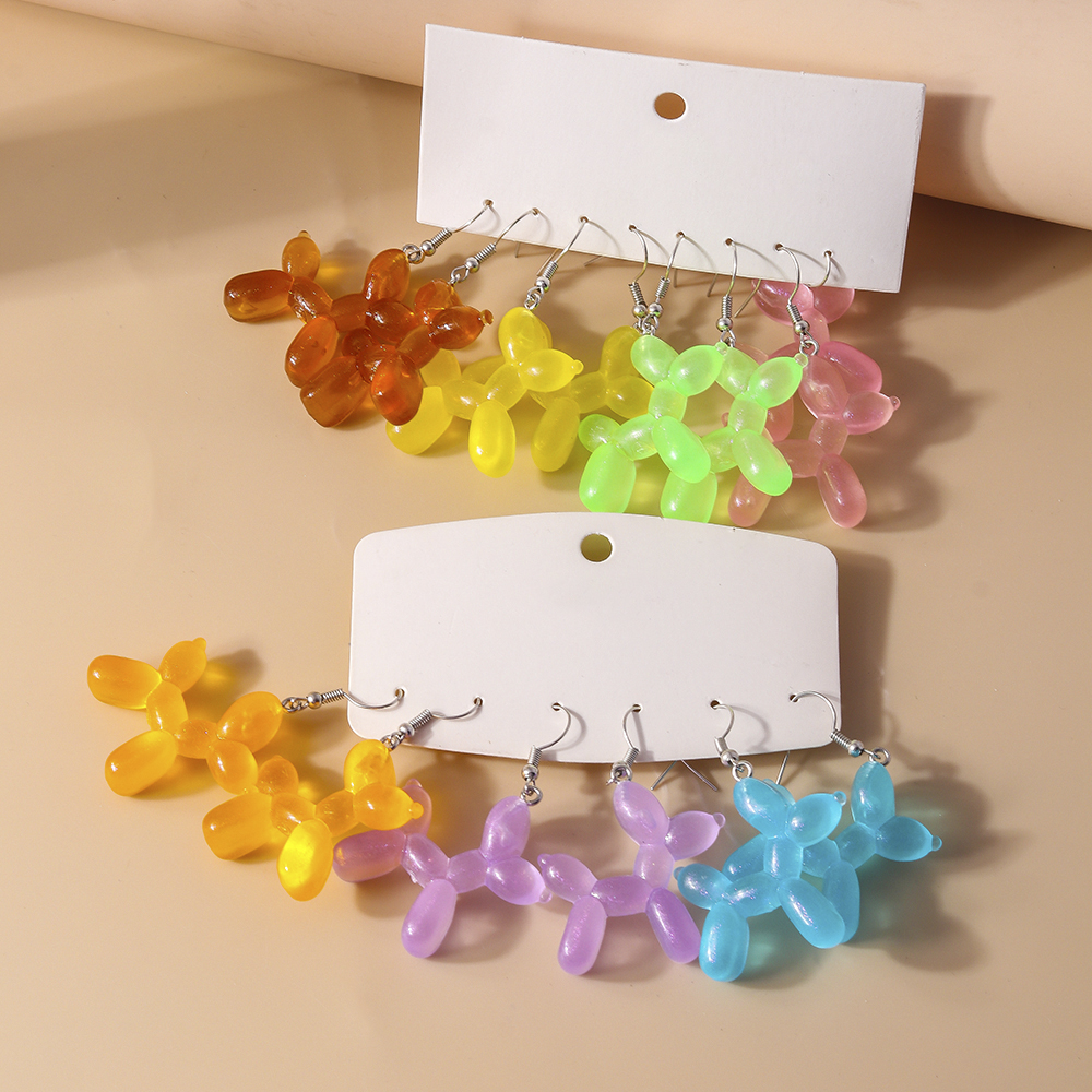 1 Pair Cute Dog Synthetic Resin Drop Earrings display picture 2