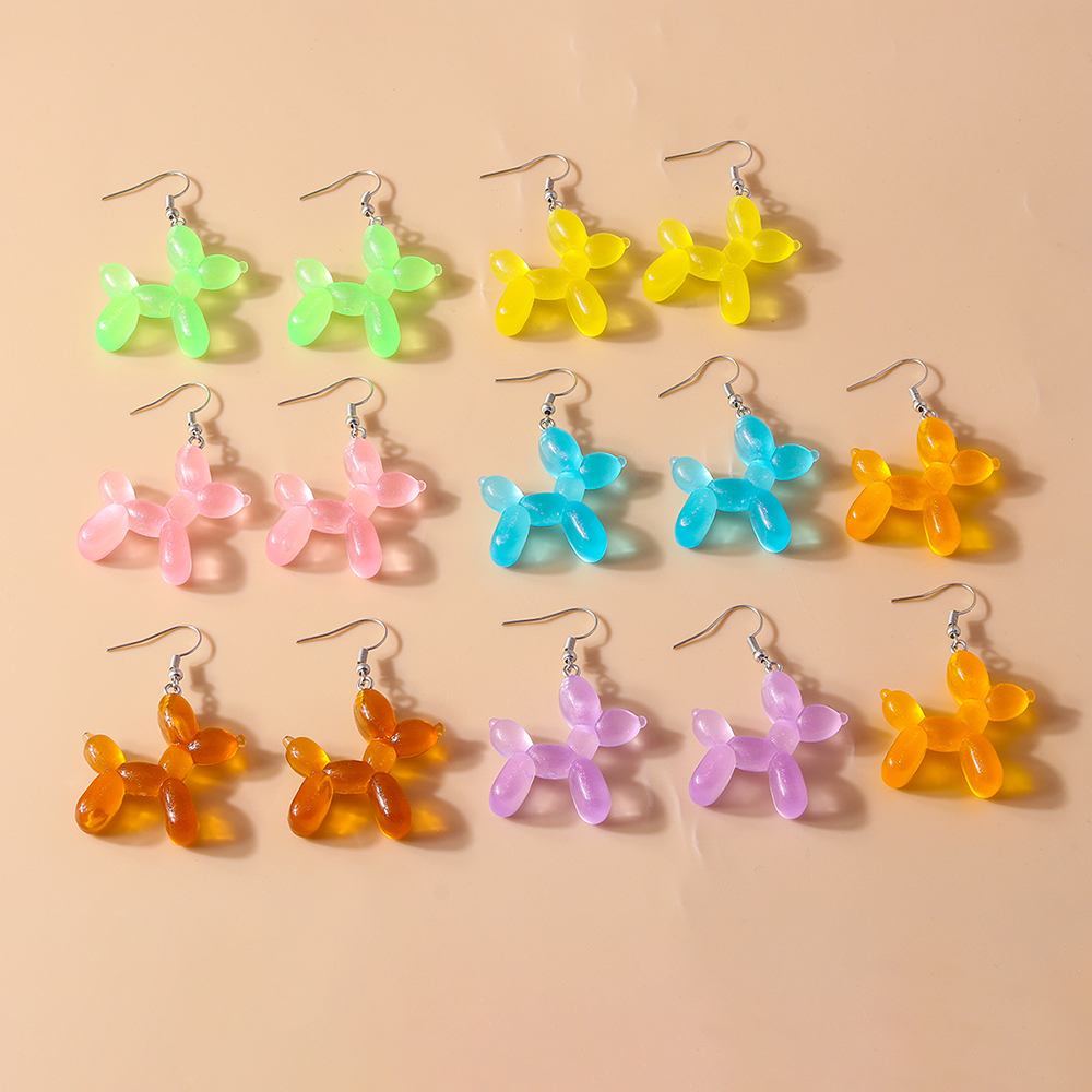 1 Pair Cute Dog Synthetic Resin Drop Earrings display picture 4