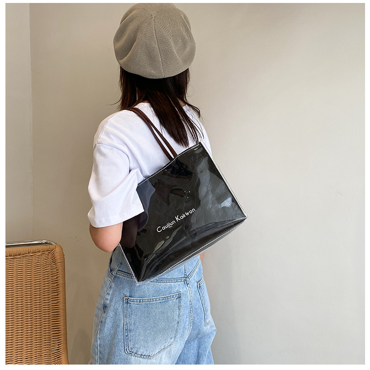 Women's Pvc Letter Solid Color Streetwear Square Open Square Bag display picture 6