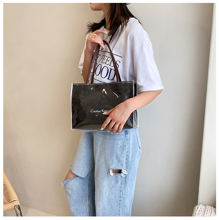 Women's Pvc Letter Solid Color Streetwear Square Open Square Bag display picture 7