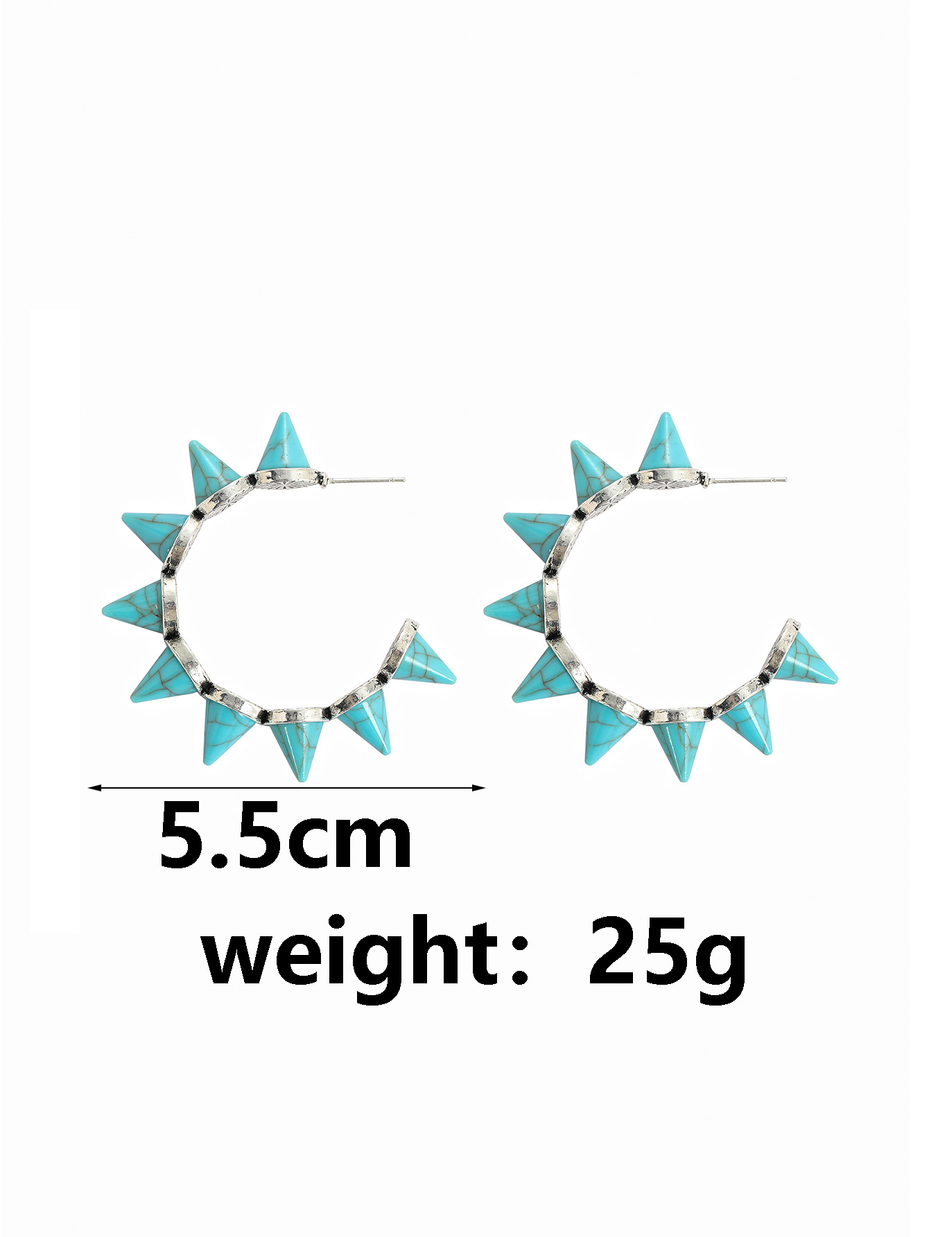 1 Pair Retro Geometric Plating Alloy Ear Studs display picture 1