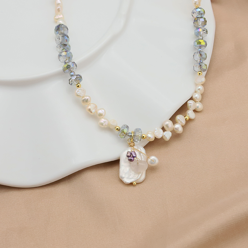 Elegant Irregulär Barocke Perlen Perlen 18 Karat Vergoldet Halskette Mit Anhänger display picture 2