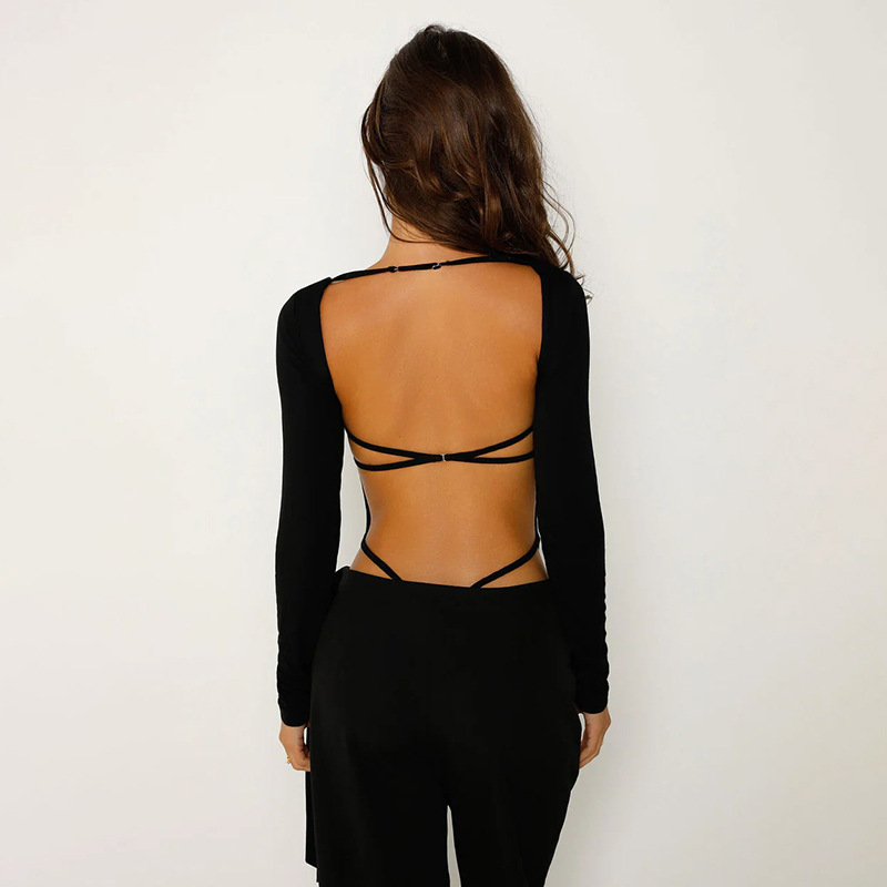 Women's Bodysuits Bodysuits Backless Sexy Solid Color display picture 5