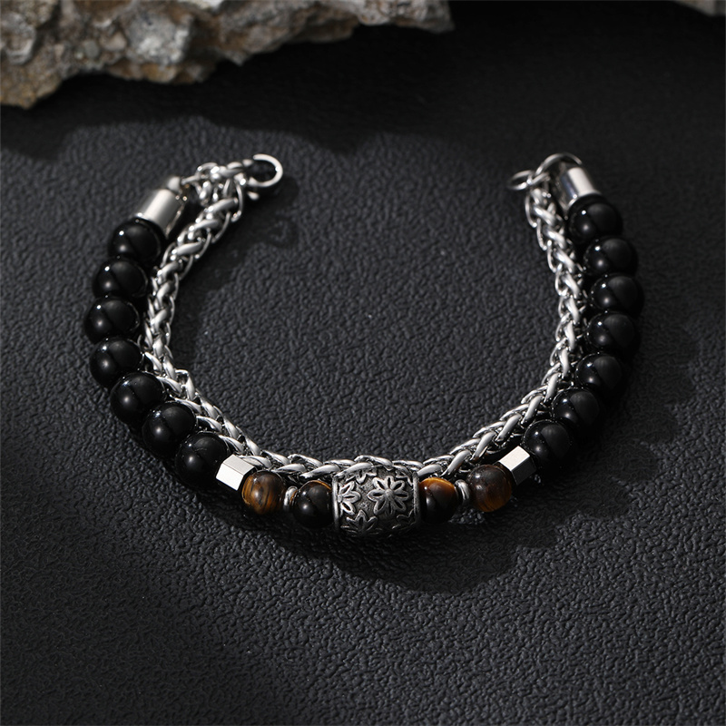 Casual Punk Cool Style Leaf Skull Pu Leather Alloy Men's Bracelets display picture 125