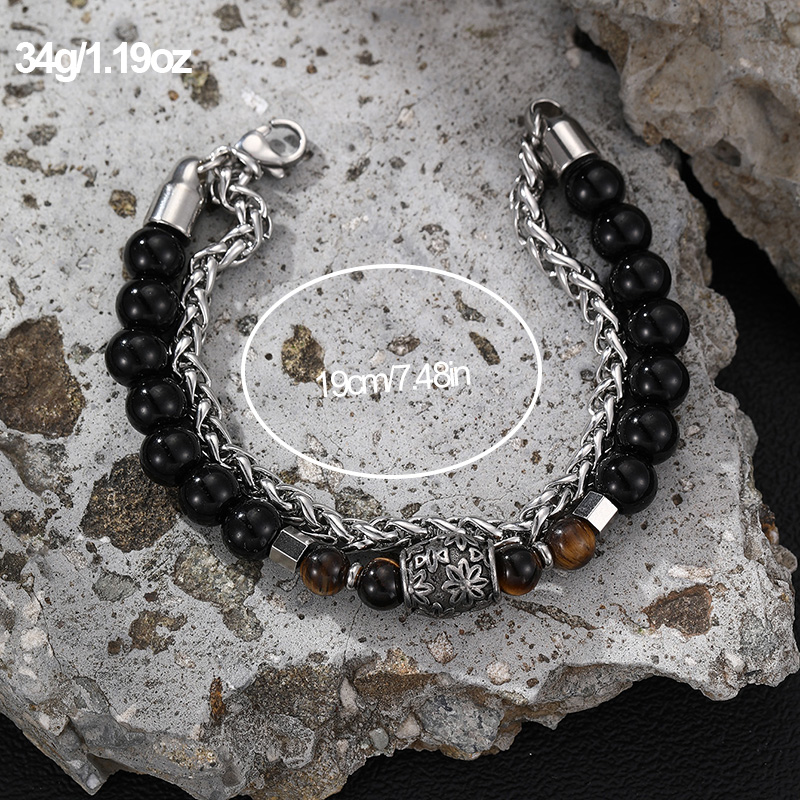 Casual Punk Cool Style Leaf Skull Pu Leather Alloy Men's Bracelets display picture 128