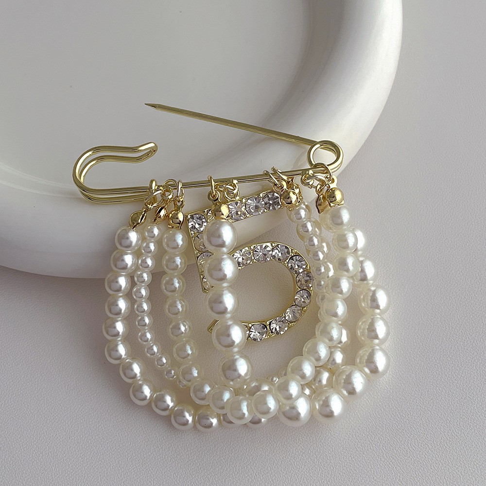 Élégant Sucré Numéro Alliage Placage Incruster Perles Artificielles Strass Femmes Broches display picture 6