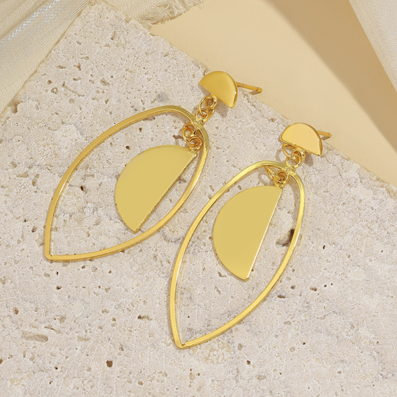 1 Pair Ig Style Casual Geometric Plating Copper 18k Gold Plated Drop Earrings display picture 6