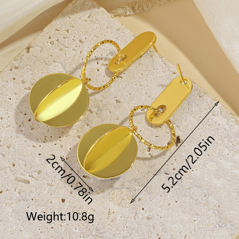 1 Pair Ig Style Casual Geometric Plating Copper 18k Gold Plated Drop Earrings display picture 8