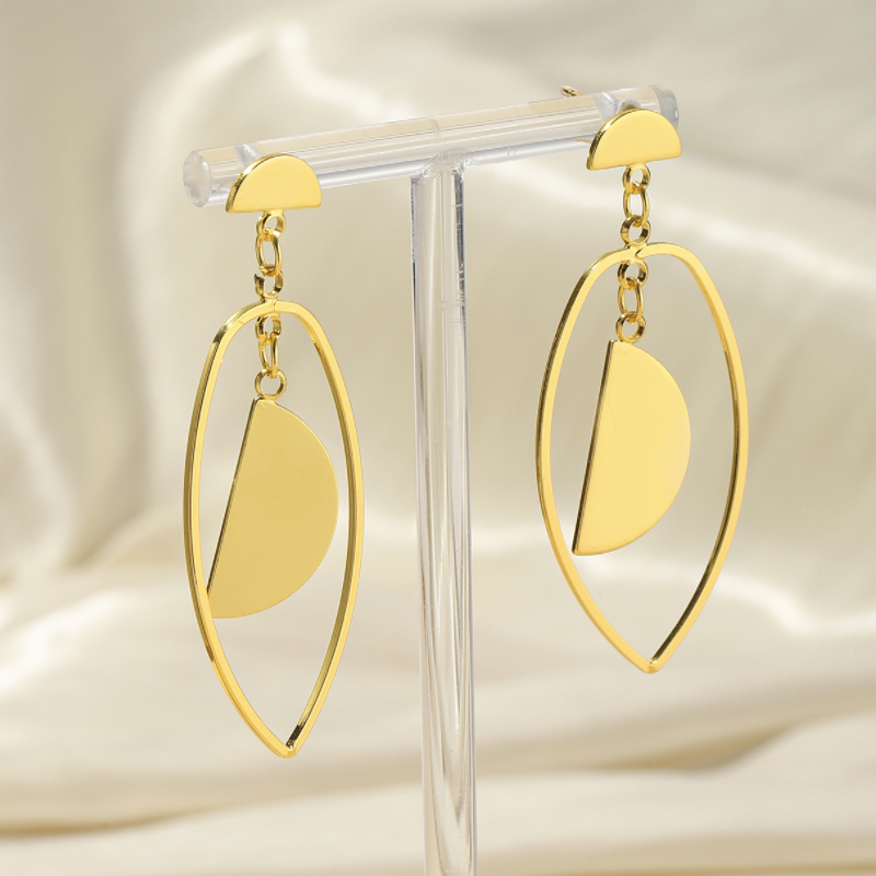 1 Pair Ig Style Casual Geometric Plating Copper 18k Gold Plated Drop Earrings display picture 10