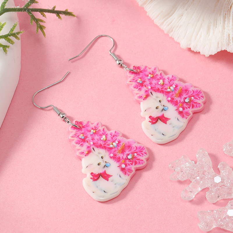 1 Pair Cute Vacation Cat Arylic Drop Earrings display picture 2
