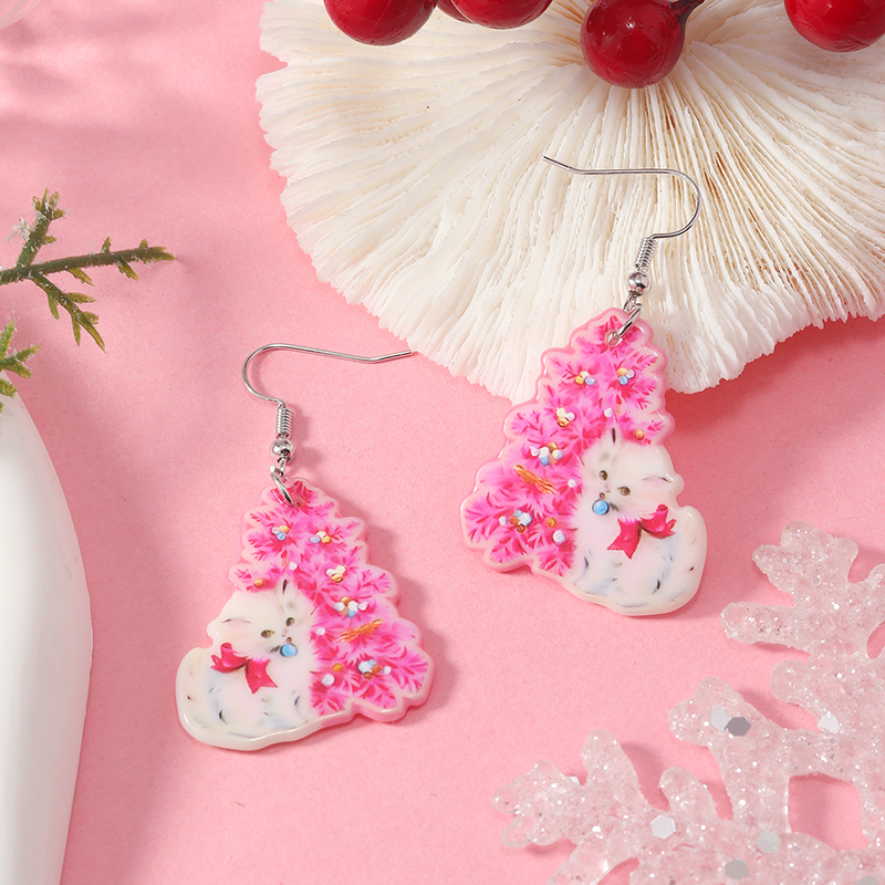 1 Pair Cute Vacation Cat Arylic Drop Earrings display picture 4