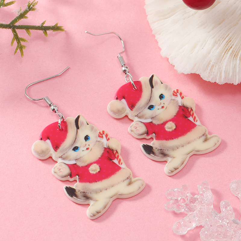 1 Pair Cute Vacation Cat Arylic Drop Earrings display picture 13