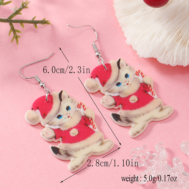 1 Pair Cute Vacation Cat Arylic Drop Earrings display picture 14